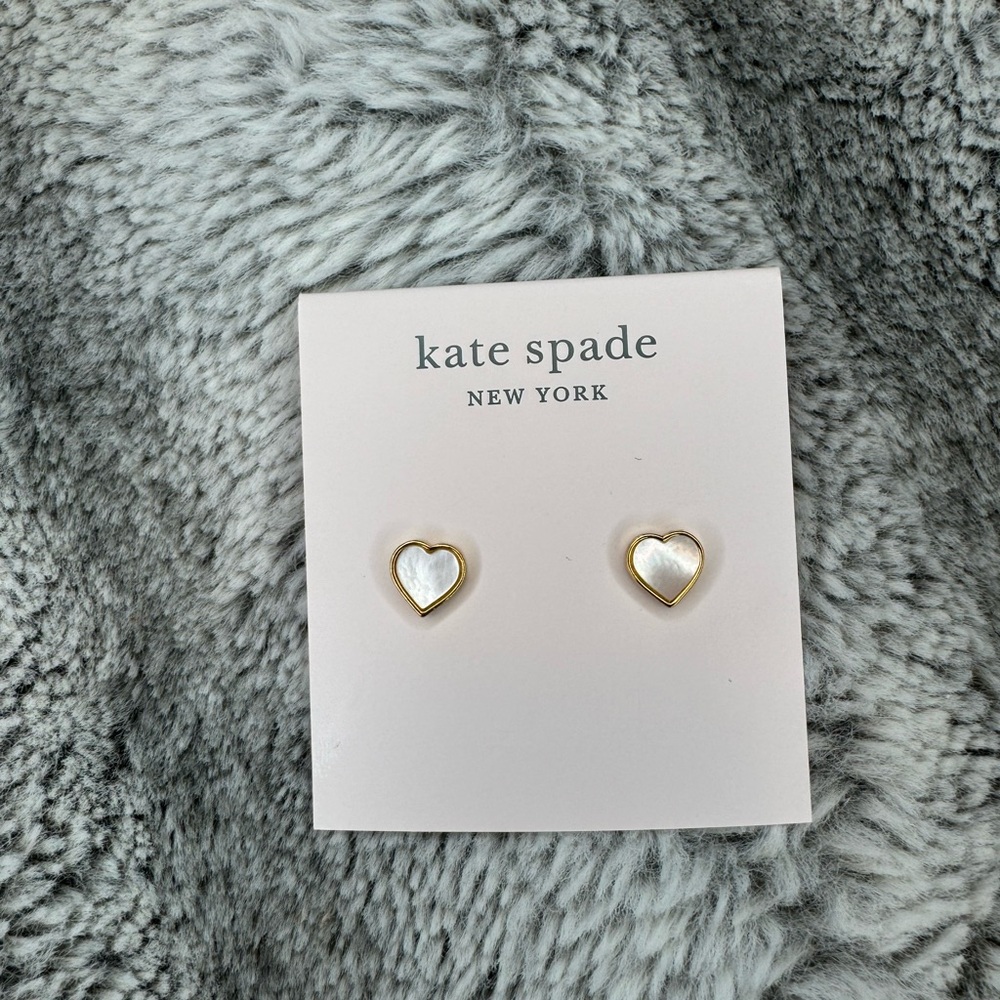 Kate Spade “Spade Flower” Heart Stud Earrings